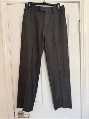 Men's Dress Pants in Charcoal Gray - Tailored Flat Front